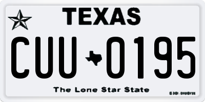TX license plate CUU0195