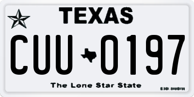 TX license plate CUU0197