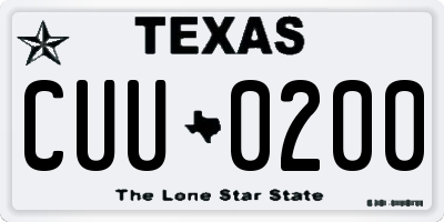 TX license plate CUU0200