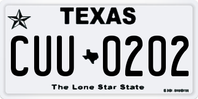 TX license plate CUU0202