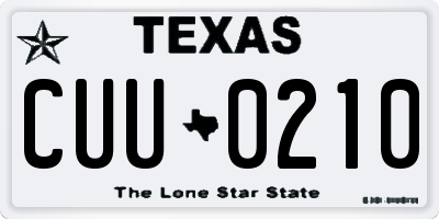 TX license plate CUU0210