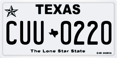 TX license plate CUU0220