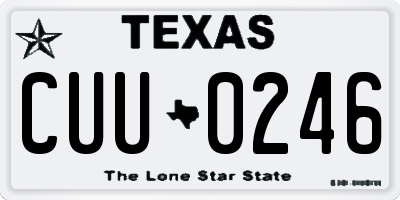 TX license plate CUU0246