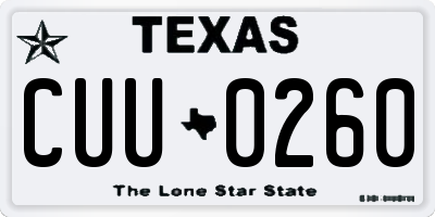TX license plate CUU0260