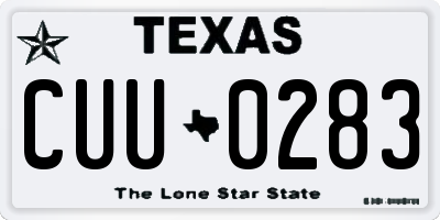 TX license plate CUU0283