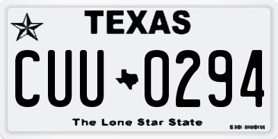 TX license plate CUU0294