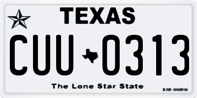 TX license plate CUU0313