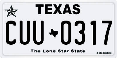 TX license plate CUU0317