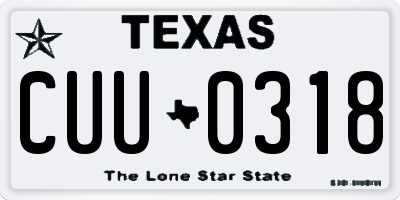 TX license plate CUU0318
