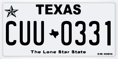 TX license plate CUU0331