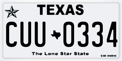TX license plate CUU0334