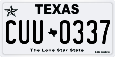 TX license plate CUU0337