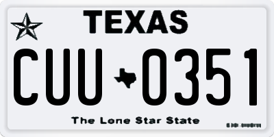 TX license plate CUU0351