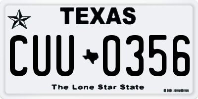 TX license plate CUU0356