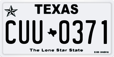TX license plate CUU0371