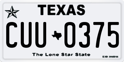 TX license plate CUU0375