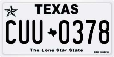 TX license plate CUU0378