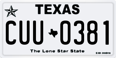 TX license plate CUU0381