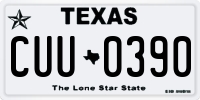 TX license plate CUU0390