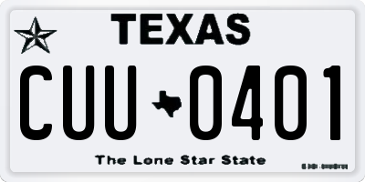 TX license plate CUU0401