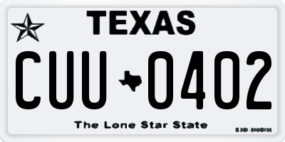 TX license plate CUU0402