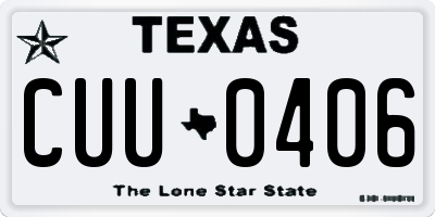 TX license plate CUU0406