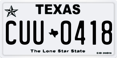 TX license plate CUU0418