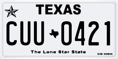 TX license plate CUU0421