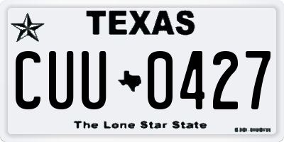 TX license plate CUU0427