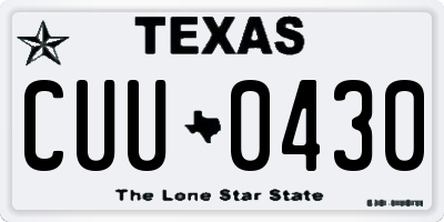 TX license plate CUU0430