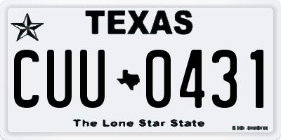 TX license plate CUU0431