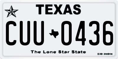 TX license plate CUU0436
