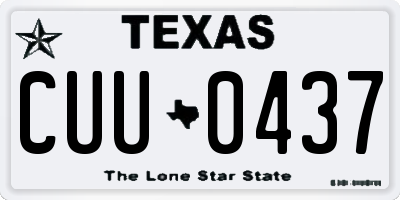 TX license plate CUU0437