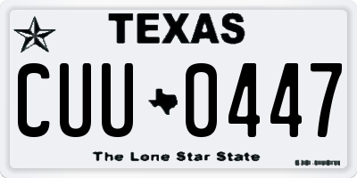 TX license plate CUU0447