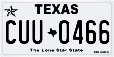 TX license plate CUU0466
