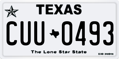 TX license plate CUU0493