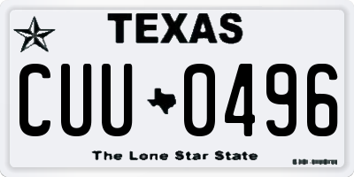 TX license plate CUU0496
