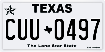 TX license plate CUU0497