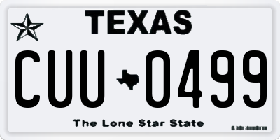 TX license plate CUU0499