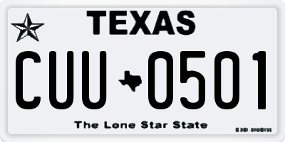 TX license plate CUU0501