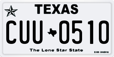 TX license plate CUU0510