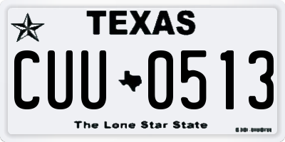 TX license plate CUU0513