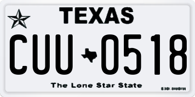 TX license plate CUU0518
