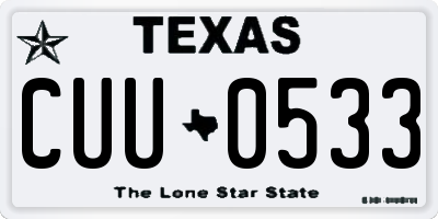 TX license plate CUU0533