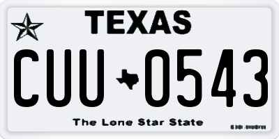 TX license plate CUU0543