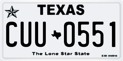 TX license plate CUU0551
