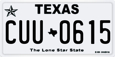 TX license plate CUU0615