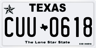 TX license plate CUU0618