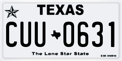 TX license plate CUU0631