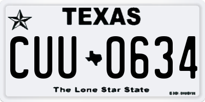 TX license plate CUU0634